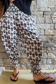 Daughter Of Ibiza Indira Shirring Cuff Pant Black & Earth 